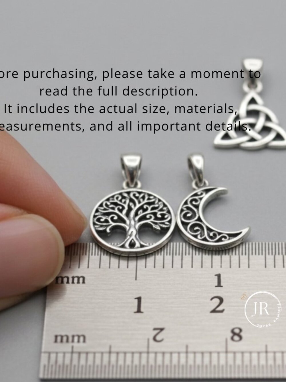 Skull & Snake Pendant • .925 Sterling Silver • Detailed Oxidized Antique Finish - Picture 10 of 10